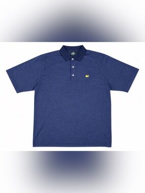 Clubhouse Collection Men’s Large Masters Golf Polo Blue Striped Made In Italy